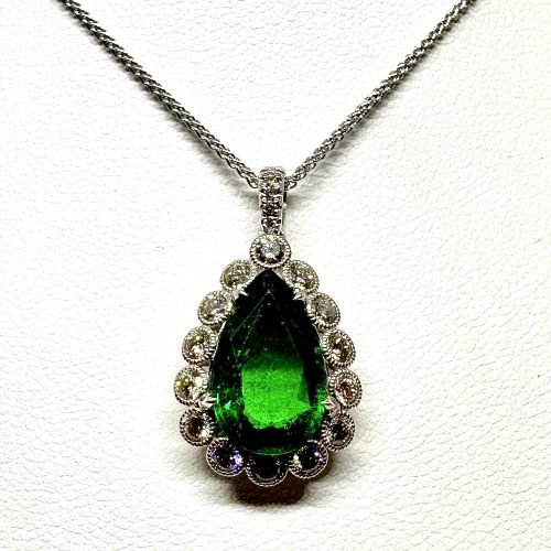 Emerald and Diamond Pendant