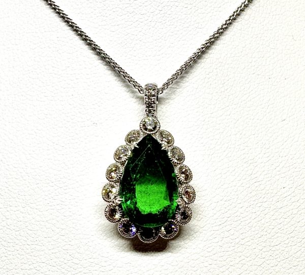 Emerald and Diamond Pendant